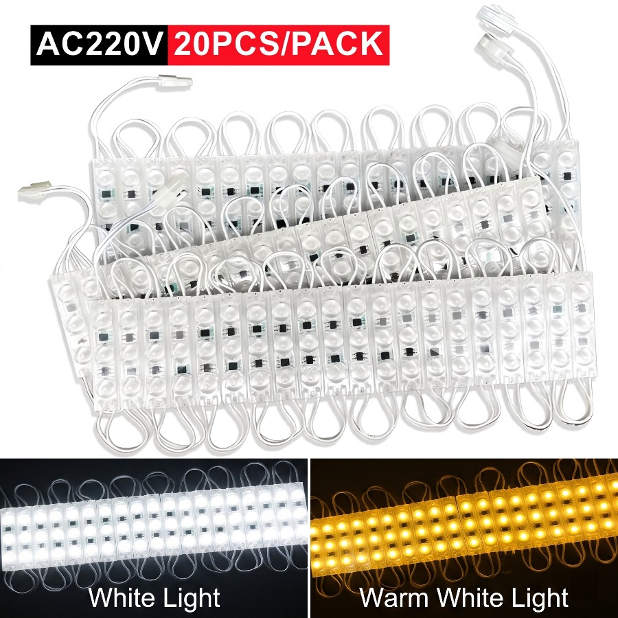 Outdoor Power Strip Weatherproof - Modulo LED 220V ad Alta Luminosità,