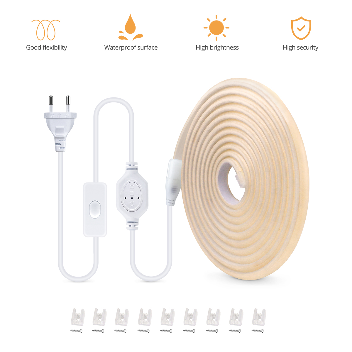 110V 220V COB LED Strip Luci e - Outdoor Power Strip Weatherproof recensione e prezzo